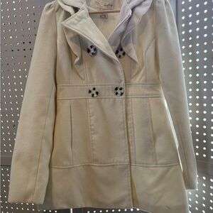 Daytrip Cream Double-Breasted Trench Coat